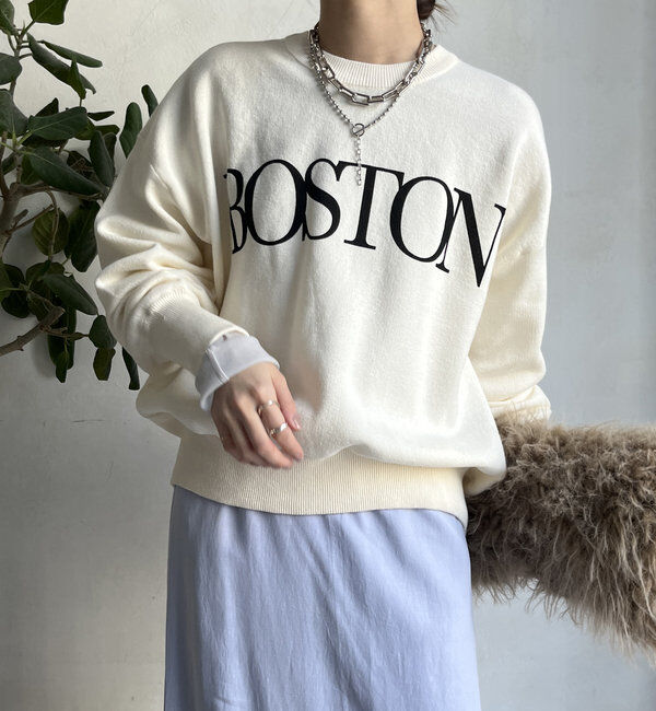  「【WEB限定】スウェットライクロゴプルオーバー」|ニット・セーター|