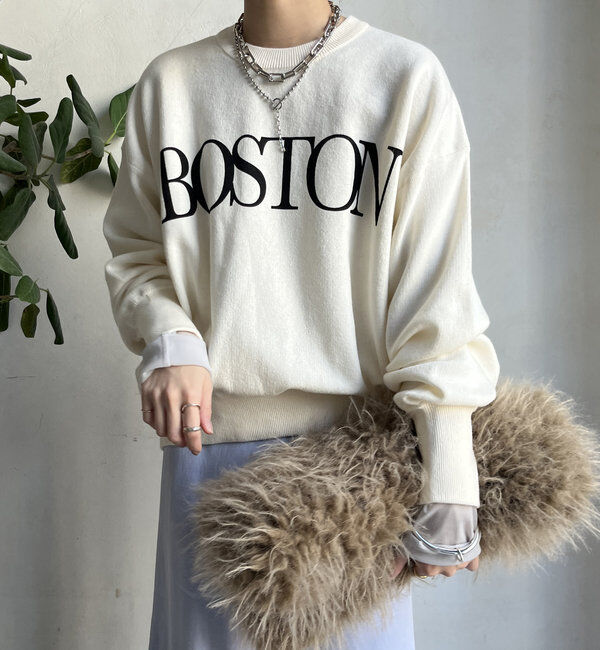  「【WEB限定】スウェットライクロゴプルオーバー」|ニット・セーター|