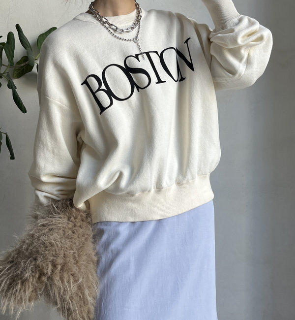  「【WEB限定】スウェットライクロゴプルオーバー」|ニット・セーター|