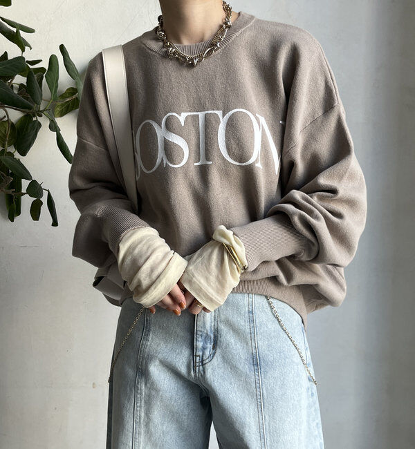  「【WEB限定】スウェットライクロゴプルオーバー」|ニット・セーター|