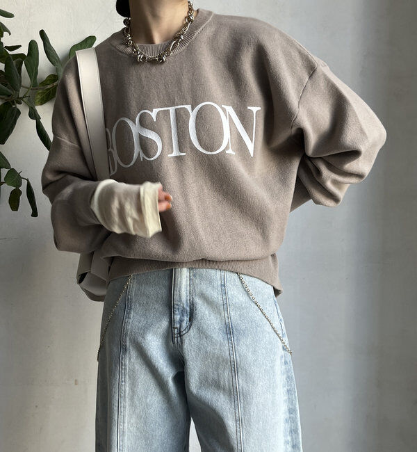  「【WEB限定】スウェットライクロゴプルオーバー」|ニット・セーター|