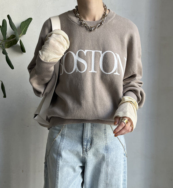  「【WEB限定】スウェットライクロゴプルオーバー」|ニット・セーター|