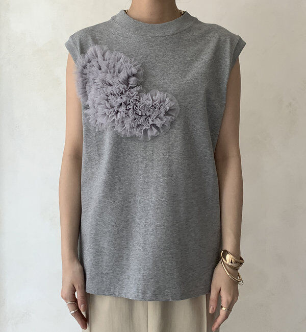  「3DチュールモチーフTEE」|Tシャツ・カットソー|