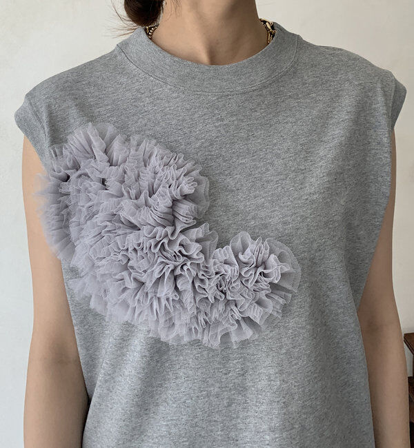  「3DチュールモチーフTEE」|Tシャツ・カットソー|