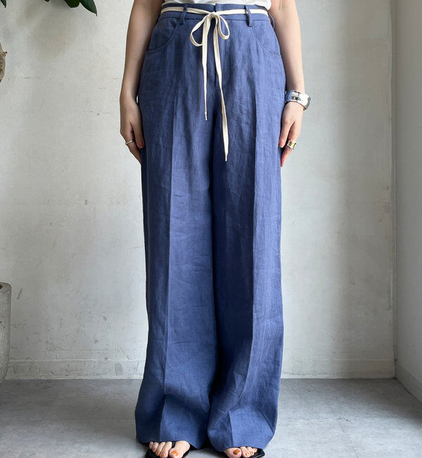  「リネン紐ドロストパンツ」|チノ|
