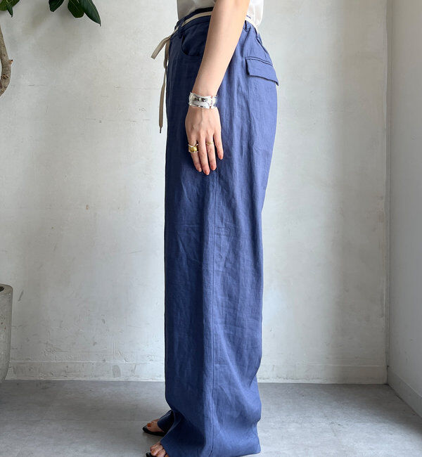  「リネン紐ドロストパンツ」|チノ|