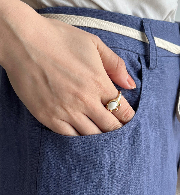  「リネン紐ドロストパンツ」|チノ|