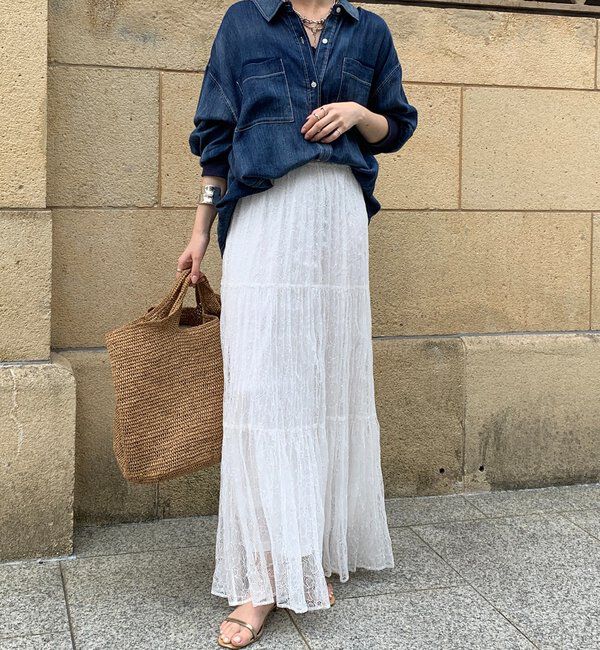  「袖リブシアーデニムシャツ」|シャツ・ブラウス|