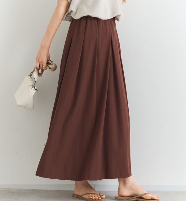  「《夏に快適・セットアップ対応◎》撥水加工・接触冷感タックギャザーフレアスカート」|スカート|