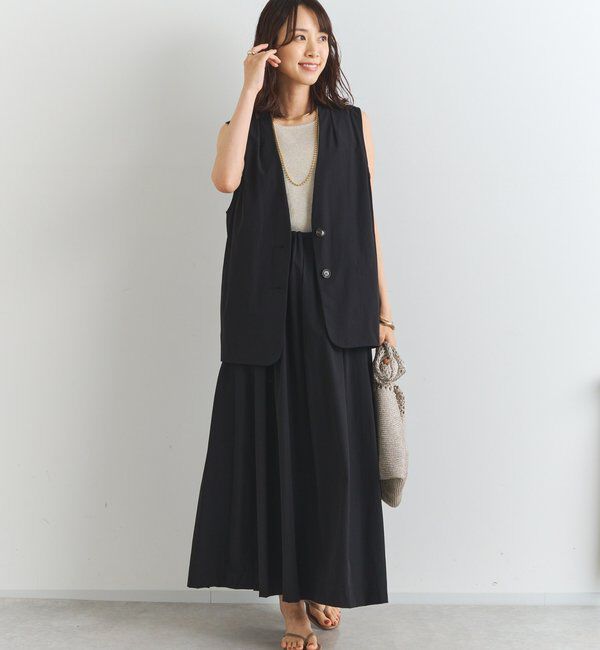  「《夏に快適・セットアップ対応◎》撥水加工・接触冷感タックギャザーフレアスカート」|スカート|