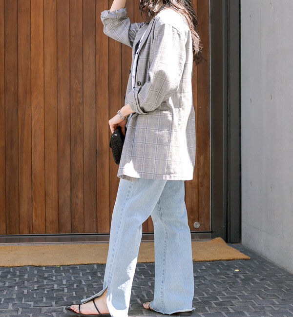  「【全骨格美脚見え！】slit DENIM」|デニム|