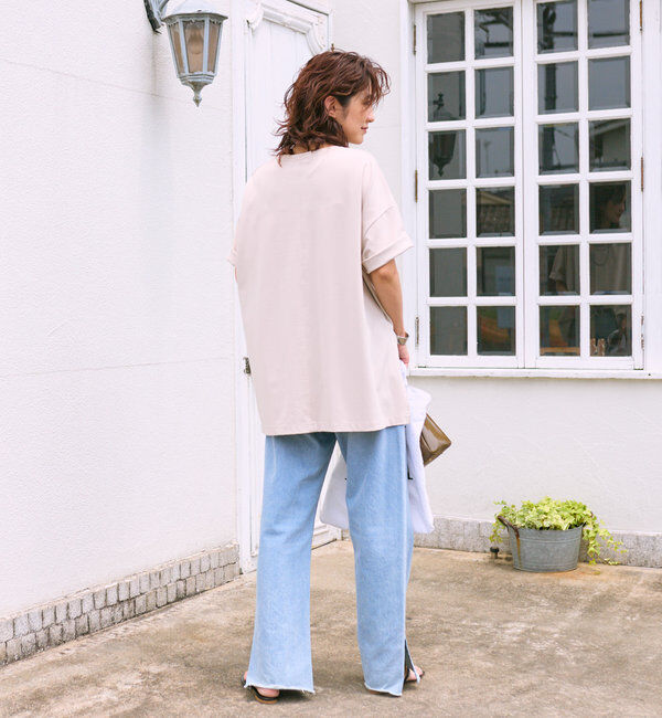  「【全骨格美脚見え！】slit DENIM」|デニム|