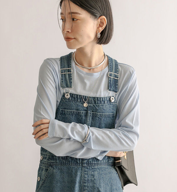  「【MONN.:.(モン)】シアーロンT」|Tシャツ・カットソー|サックスブルー