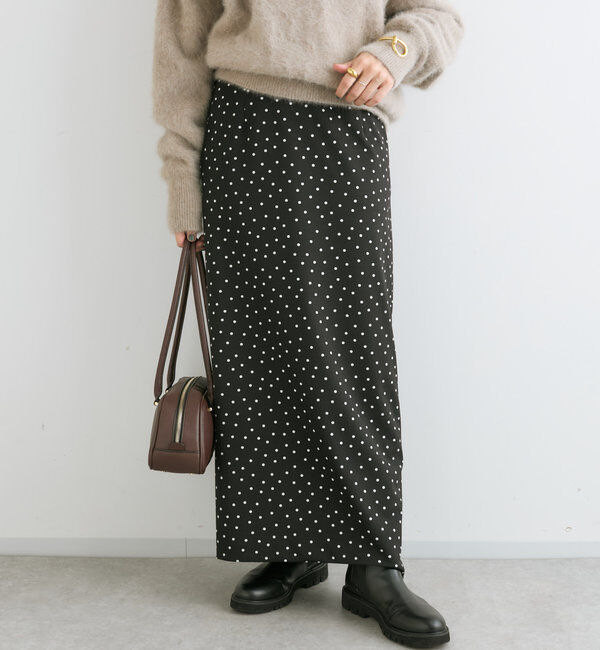  「【ストレッチ◎】ドットIラインタイトスカート」|スカート|