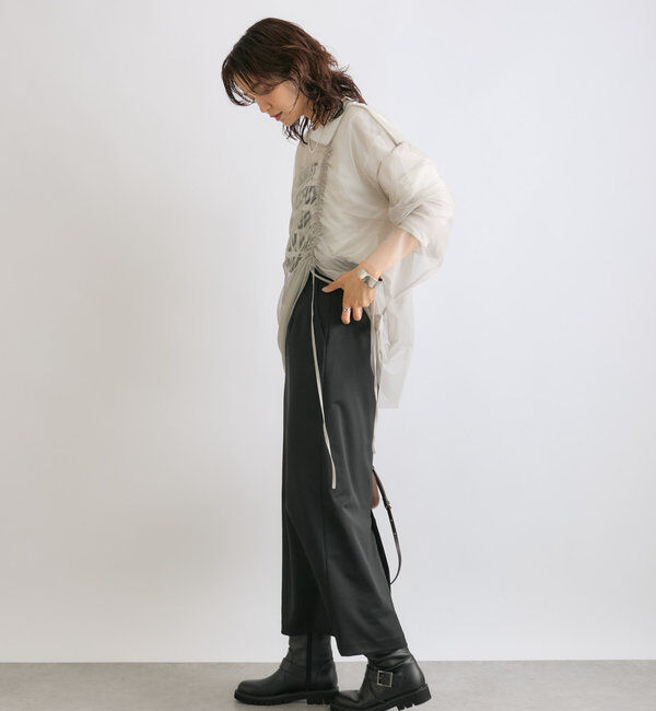  「【ストレッチ◎】ドットIラインタイトスカート」|スカート|