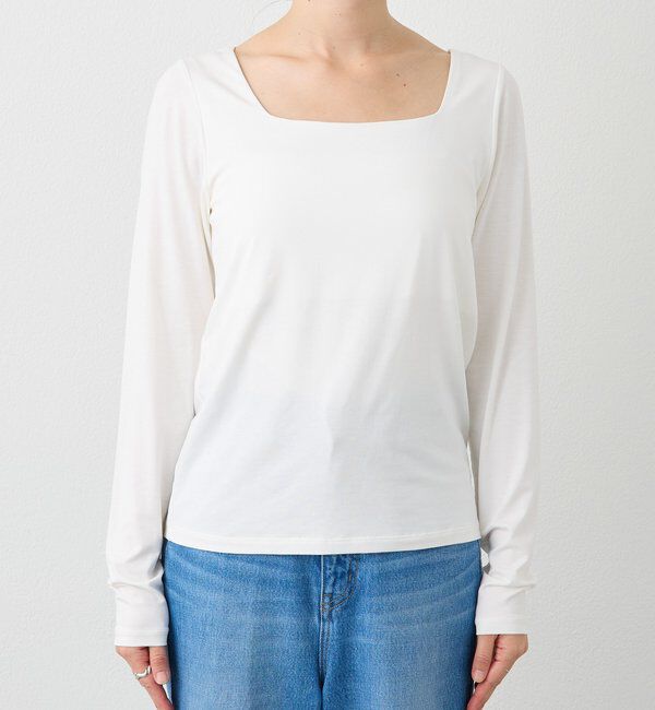  「【ニットのインナーにも】スクエアネックカットソー」|Tシャツ・カットソー|