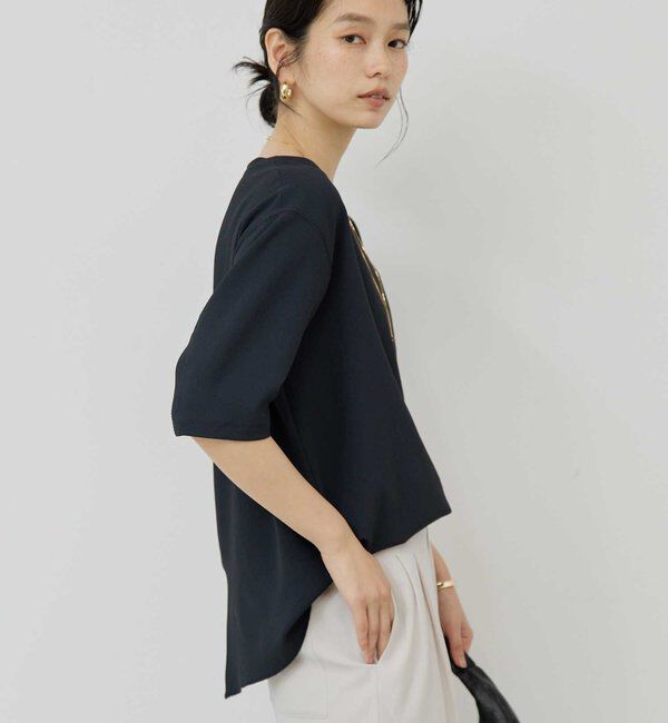  「バックスリットハーフスリーブブラウス」|シャツ・ブラウス|