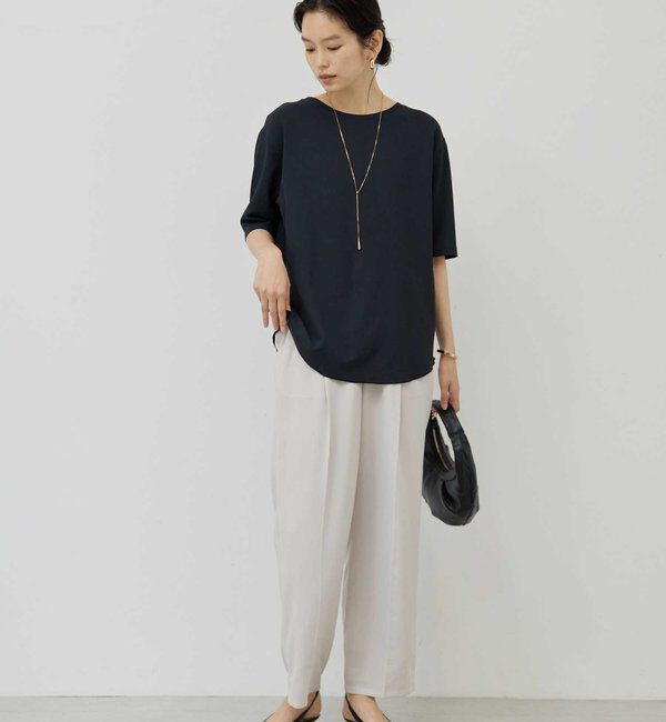  「バックスリットハーフスリーブブラウス」|シャツ・ブラウス|