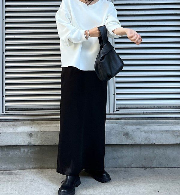  「【手洗い可能】ストレッチサテンタイトスカート」|スカート|