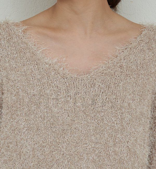  「【2way】【品良く着映える】フェザーヤーンニットプルオーバー」|ニット・セーター|