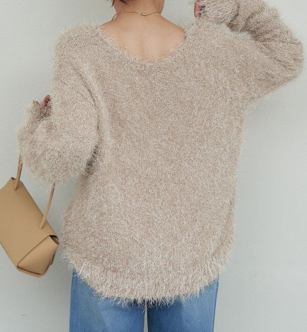  「【2way】【品良く着映える】フェザーヤーンニットプルオーバー」|ニット・セーター|