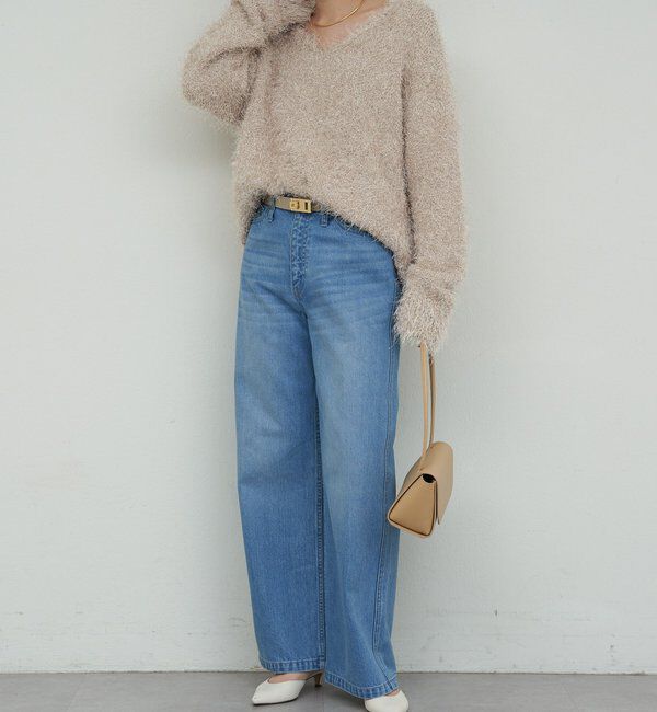  「【2way】【品良く着映える】フェザーヤーンニットプルオーバー」|ニット・セーター|