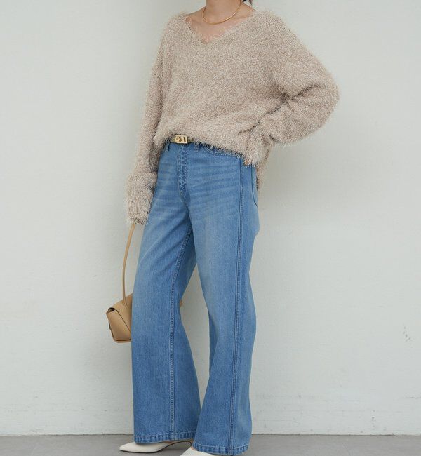  「【2way】【品良く着映える】フェザーヤーンニットプルオーバー」|ニット・セーター|