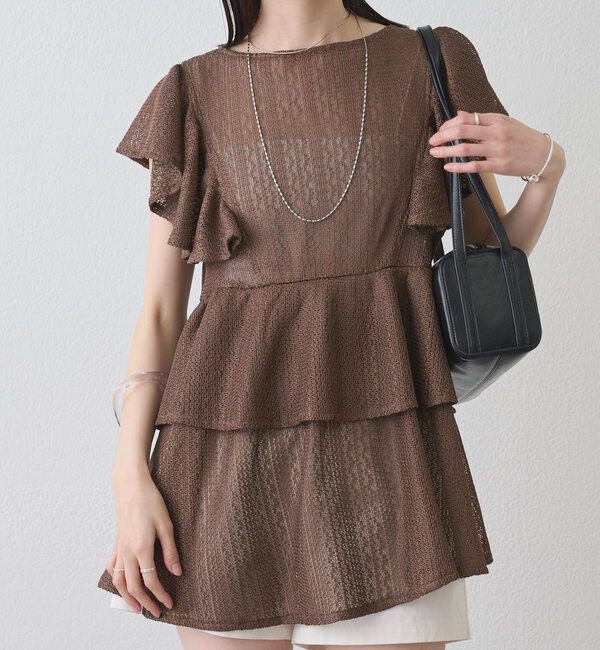  「ペプラムリボンチュニック」|シャツ・ブラウス|