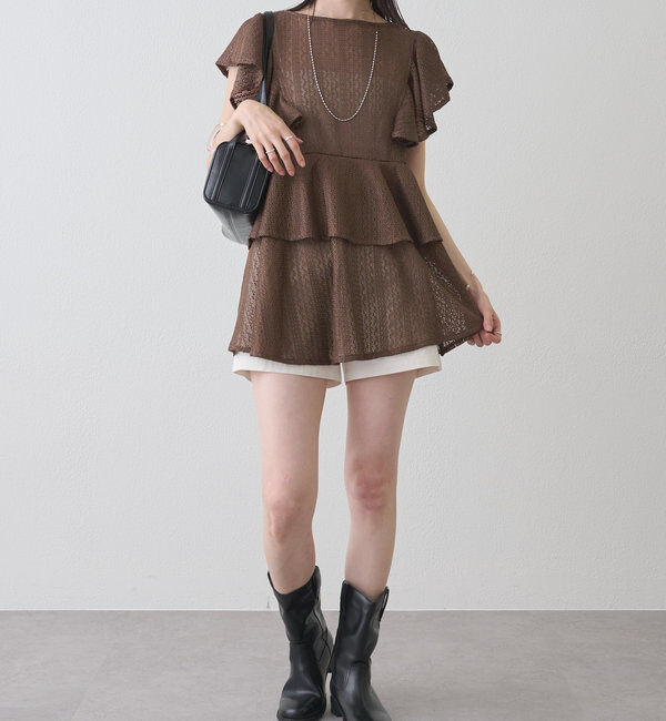  「ペプラムリボンチュニック」|シャツ・ブラウス|