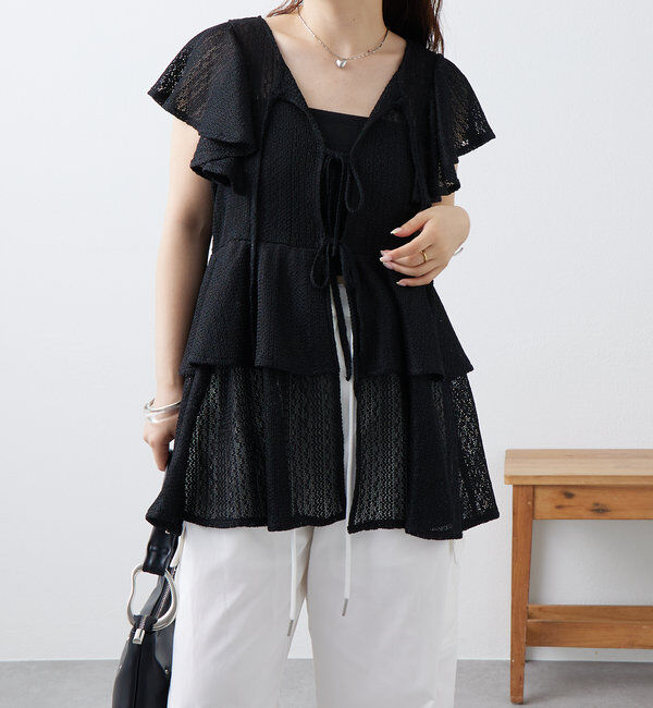  「ペプラムリボンチュニック」|シャツ・ブラウス|