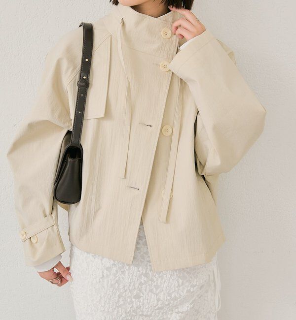  「スタンドカラーショートトレンチ」|トレンチコート|