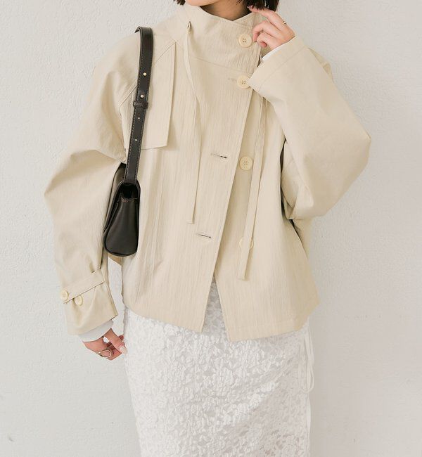  「スタンドカラーショートトレンチ」|トレンチコート|