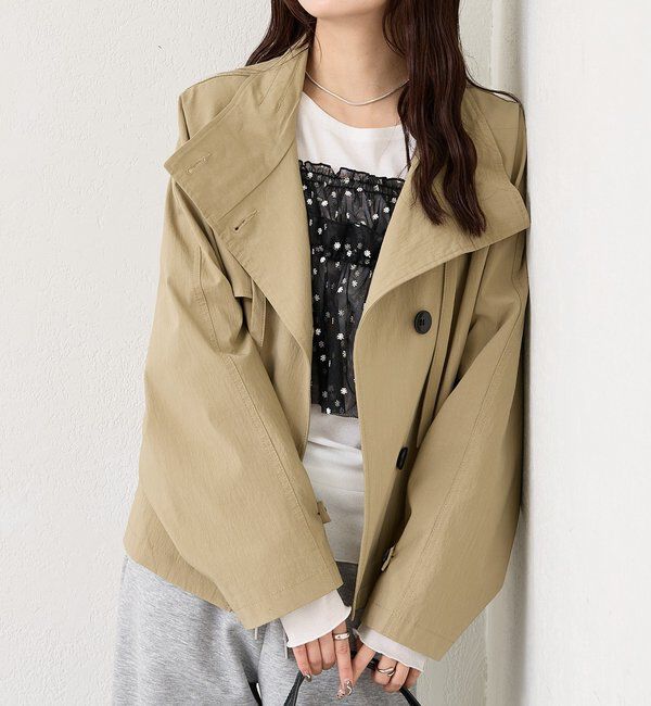  「スタンドカラーショートトレンチ」|トレンチコート|