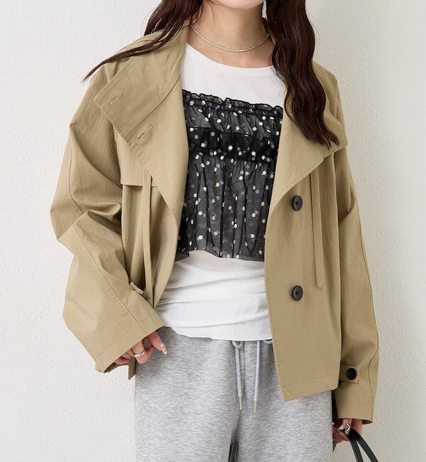  「スタンドカラーショートトレンチ」|トレンチコート|