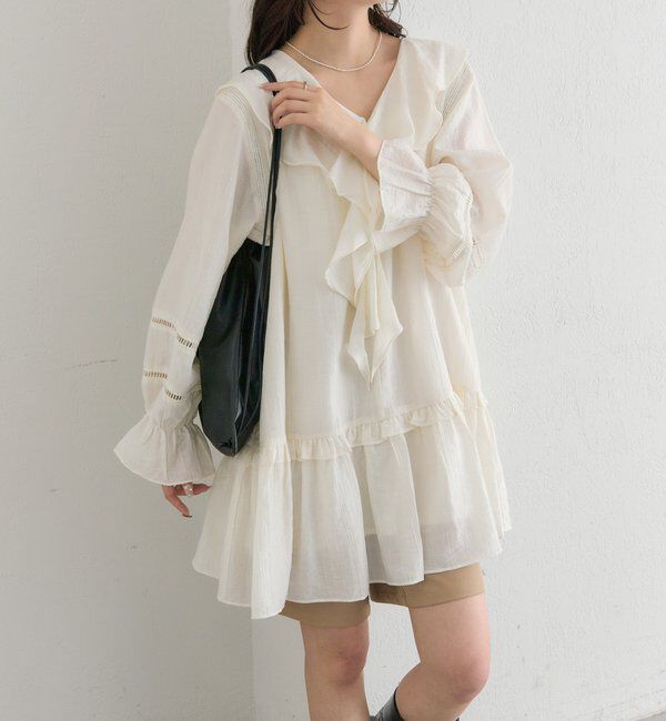  「ラッフルティアードミニワンピース」|ワンピース|