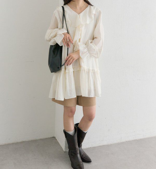  「ラッフルティアードミニワンピース」|ワンピース|