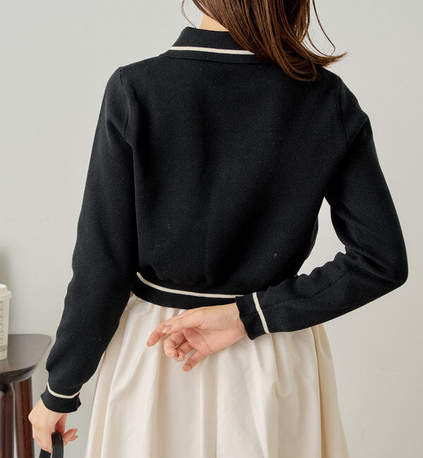  「ロゴ刺繍長袖ポロ」|ニット・セーター|