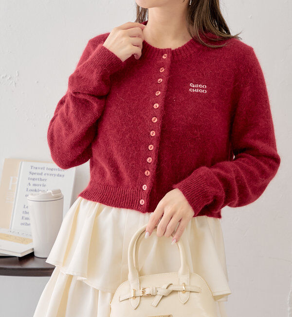  「アンゴラ刺繍入りカーディガン」|カーディガン|