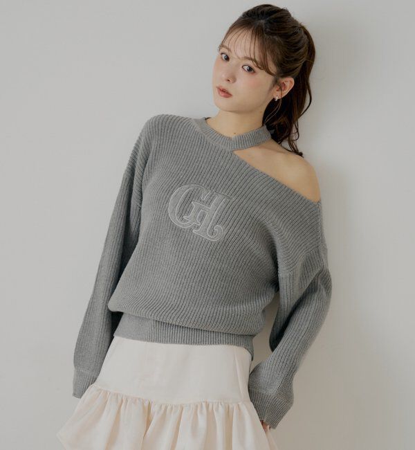  「肩スリットオフショルニット」|ニット・セーター|