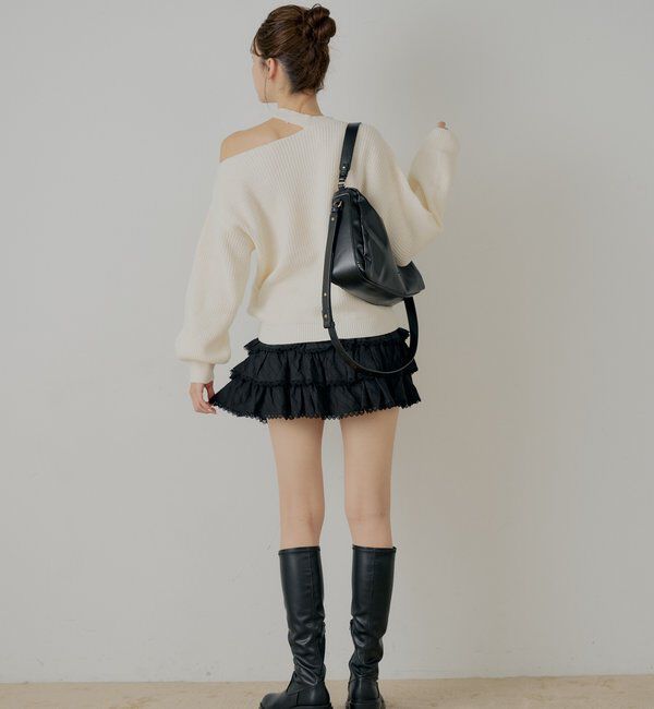  「肩スリットオフショルニット」|ニット・セーター|