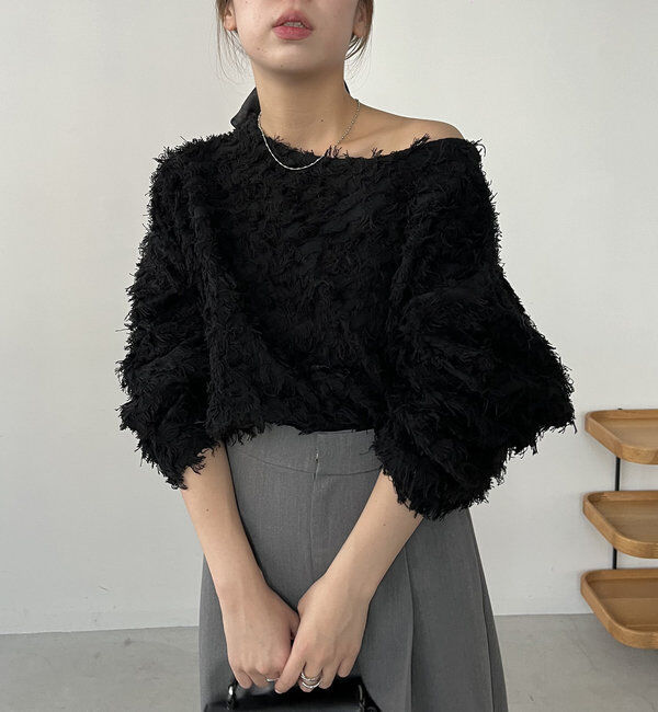  「【人気アイテム再入荷】フリンジボートネックプルオーバー」|ニット・セーター|