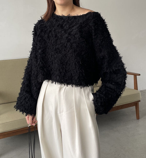  「【人気アイテム再入荷】フリンジボートネックプルオーバー」|ニット・セーター|