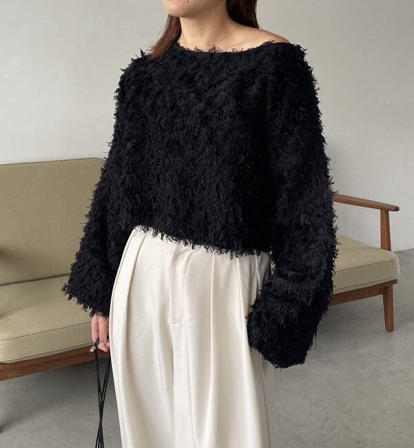  「【人気アイテム再入荷】フリンジボートネックプルオーバー」|ニット・セーター|