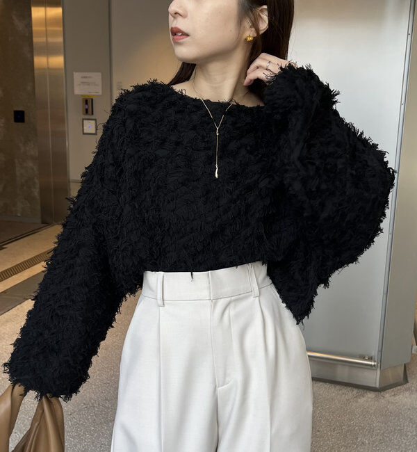  「【人気アイテム再入荷】フリンジボートネックプルオーバー」|ニット・セーター|