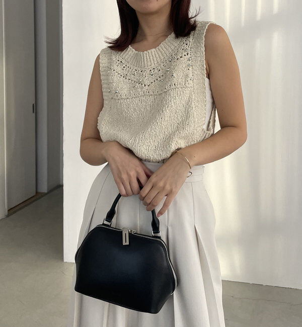  「＜YENN＞ビーズニットベスト」|ニット・セーター|