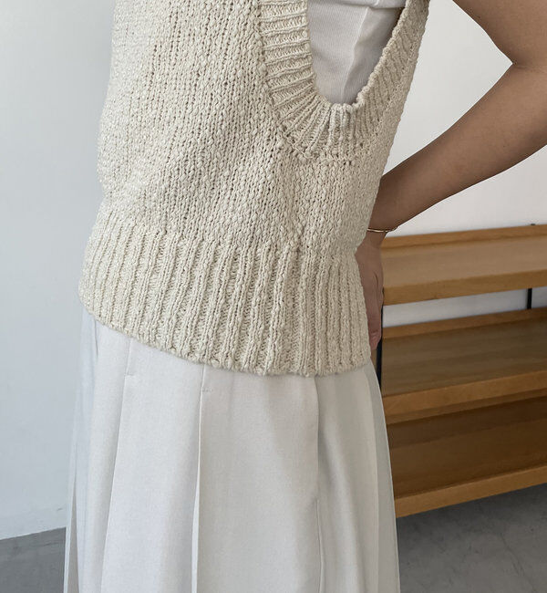  「＜YENN＞ビーズニットベスト」|ニット・セーター|