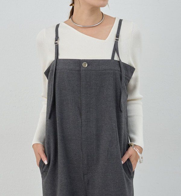  「【4色展開】アシンメトリーリブニット」|ニット・セーター|