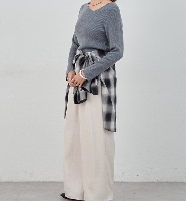  「【4色展開】アシンメトリーリブニット」|ニット・セーター|