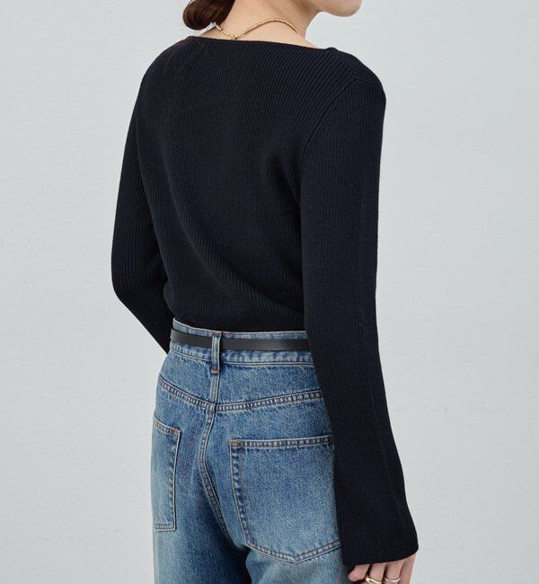  「【4色展開】アシンメトリーリブニット」|ニット・セーター|