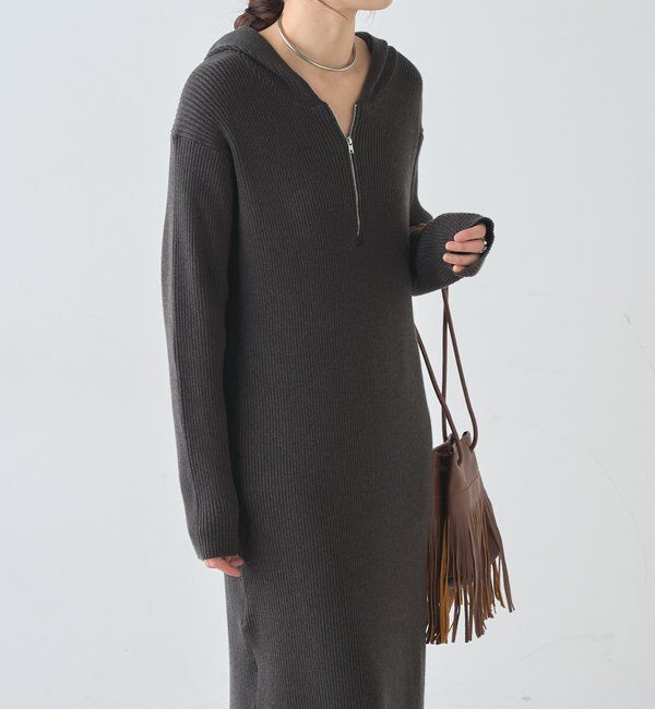 「フーデットジップワンピース」|ワンピース|